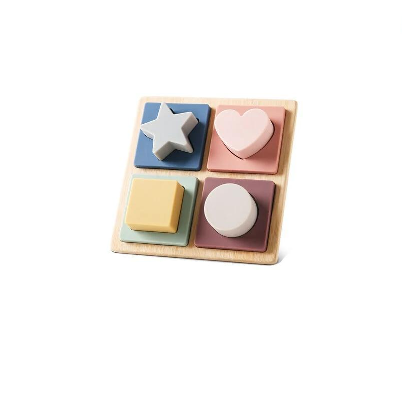 Игрушка для малышей логическая С-64057/70 Доска сортер по форме/4 резиновые фигурки/в пакете (23425641)