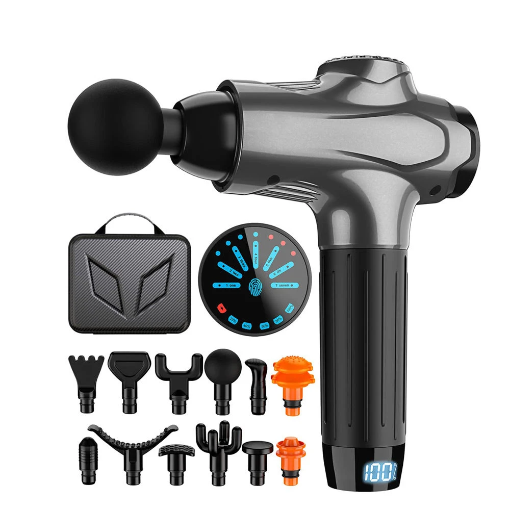 Масажер перкусійний для тіла NewTag 12 насадок з кейсом (2360039780)