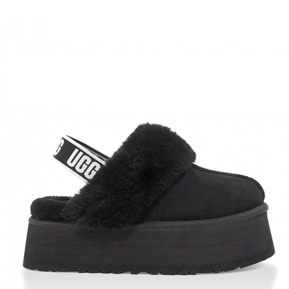 Уггі-шьопанці жіночі на платформі замшеві UGG Funkette Slippers Platform Black р. 39 Чорний (13320)