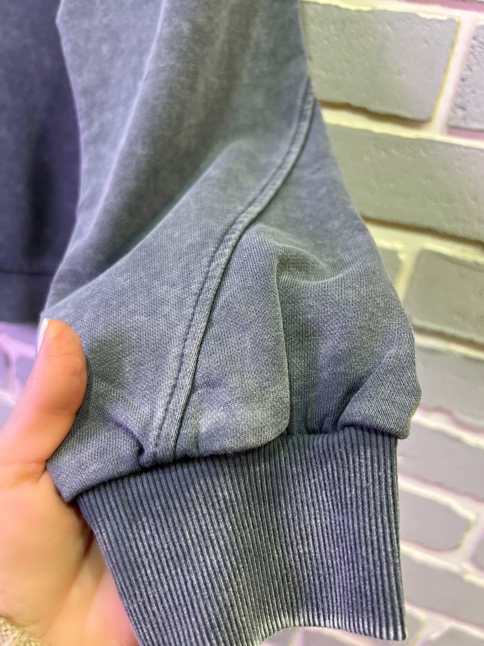 Світшот жіночий A-N 25027 вільний крій варений тай-дай середня довжина OS Сірий (3377) - фото 2 Світшот жіночий A-N 25027 вільний крій варений тай-дай середня довжина OS Сірий (3377) - фото 2