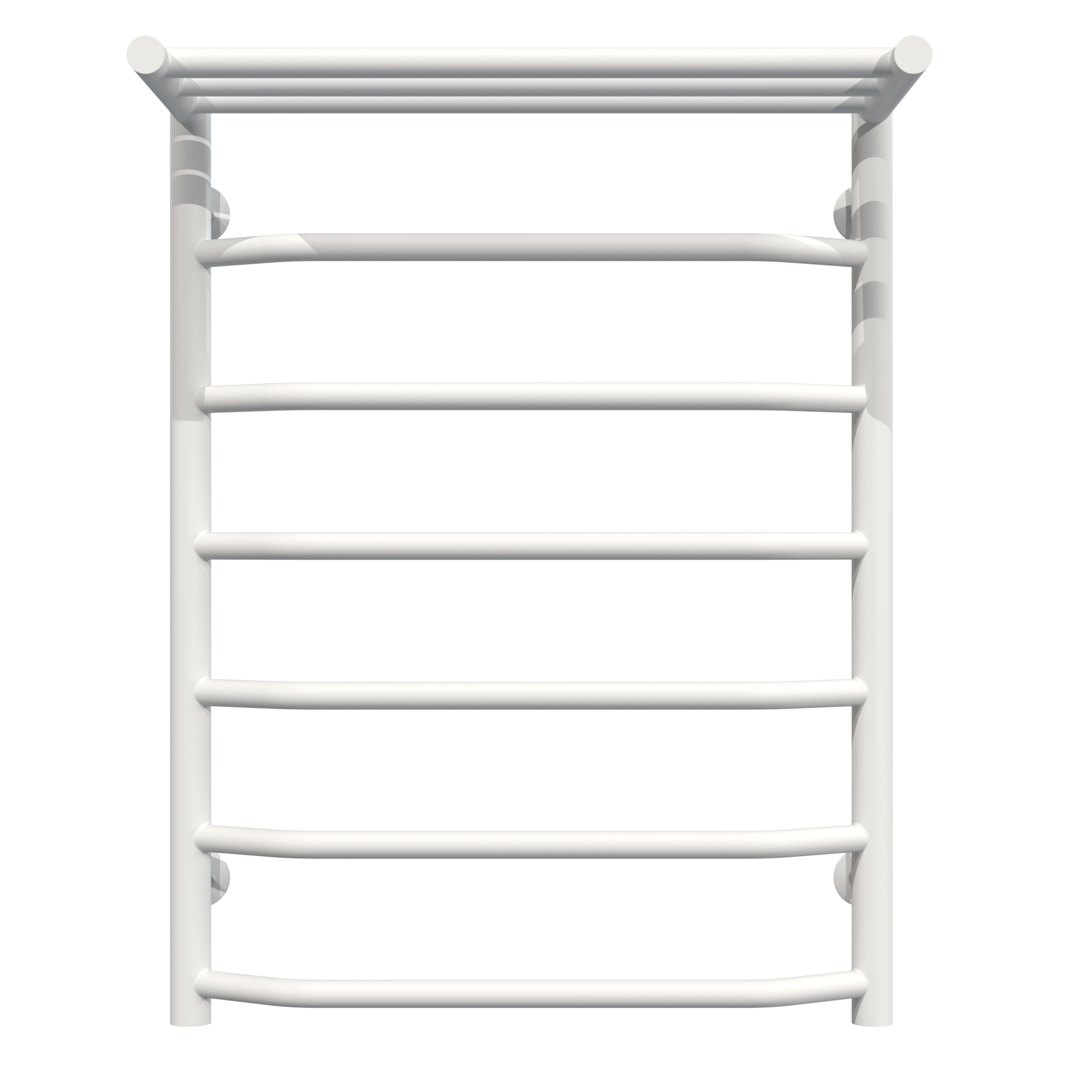 Полотенцесушитель водяной с полкой Deffi Трапеция П7 нижнее подключение нержавеющая сталь 500х700 мм Белый (C.TP.70.50.7.W.A)