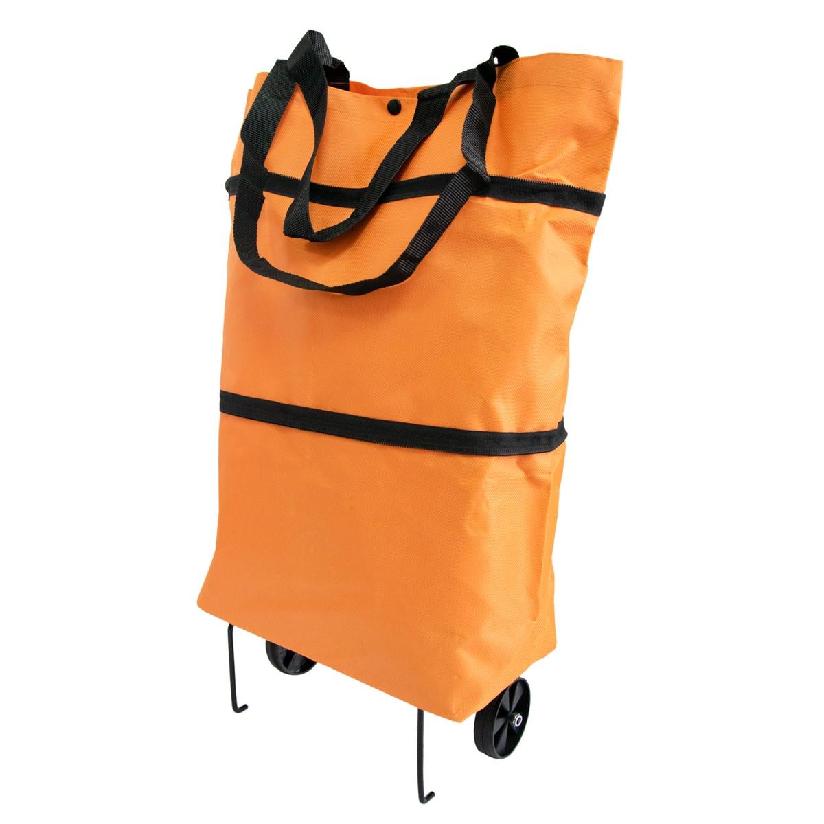 Сумка на колесах хозяйственная складная 54х40 см 2 колеса Оранжевый (1009957)