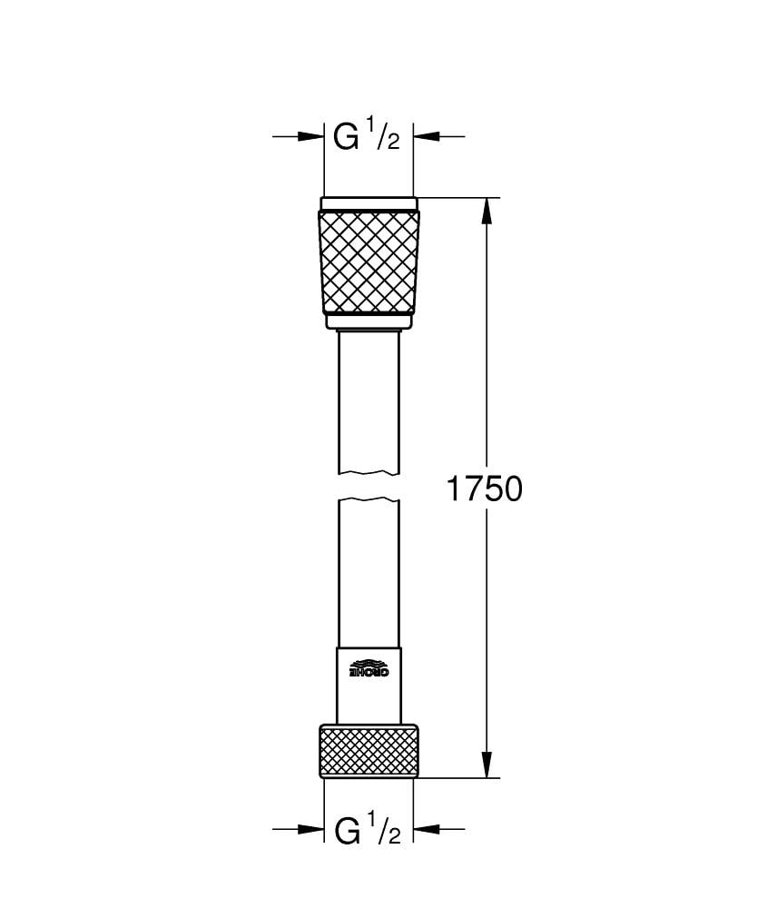 Шланг для душа Grohe QuickFix VitalioFlex Trend 287422432 CV032184 1750 мм Черный (174067) - фото 2