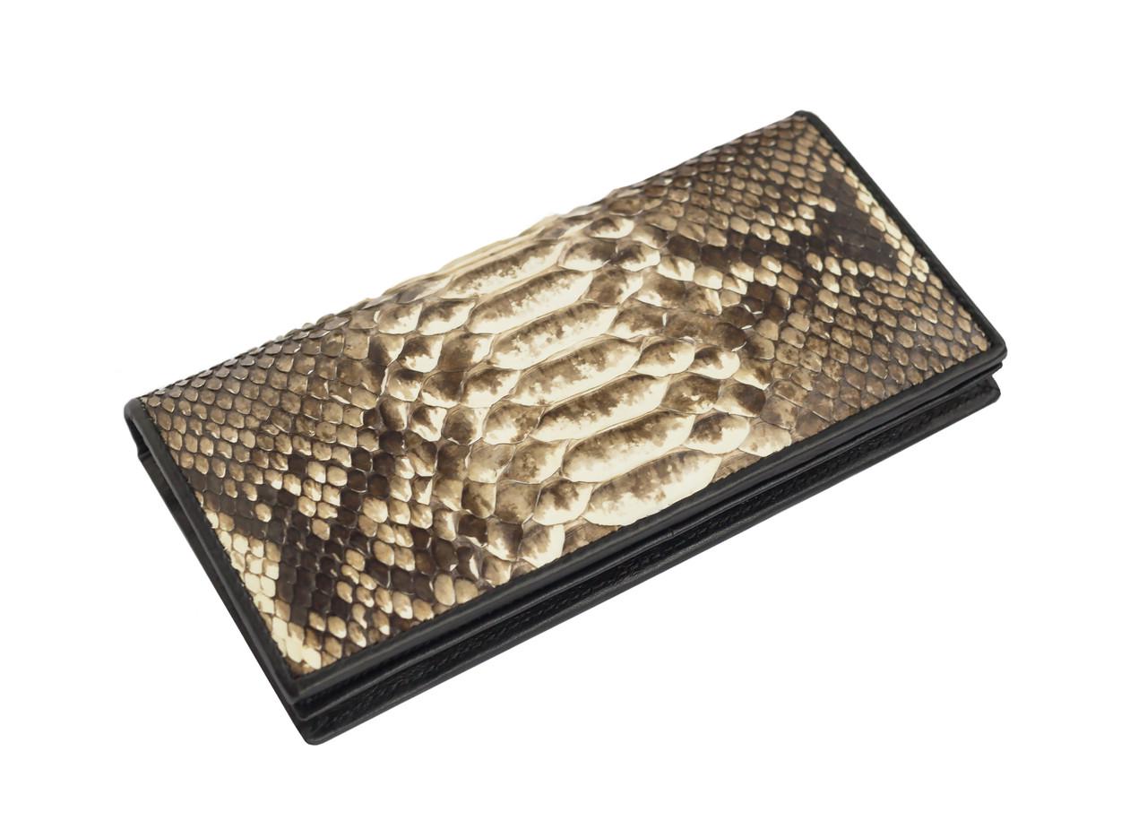 Кошелек Ekzotic leather из кожи питона Бежевый/Коричневый (snw 48)