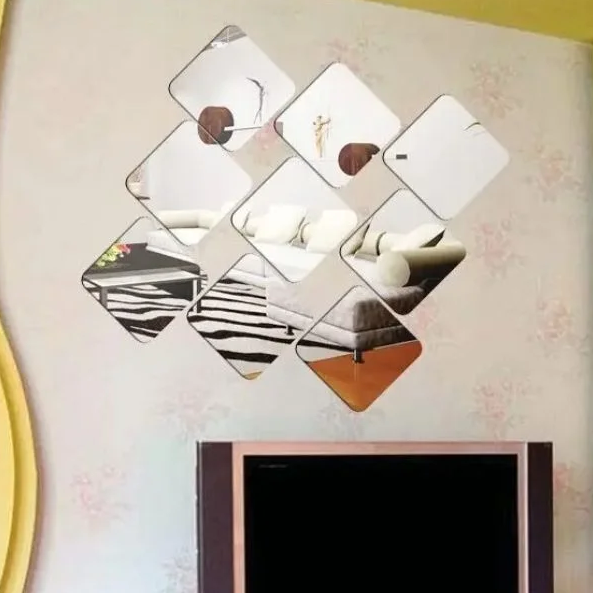 Зеркало на стену акриловое самоклеющееся гибкое 30х30 см 4 шт. (C00092-1) - фото 6