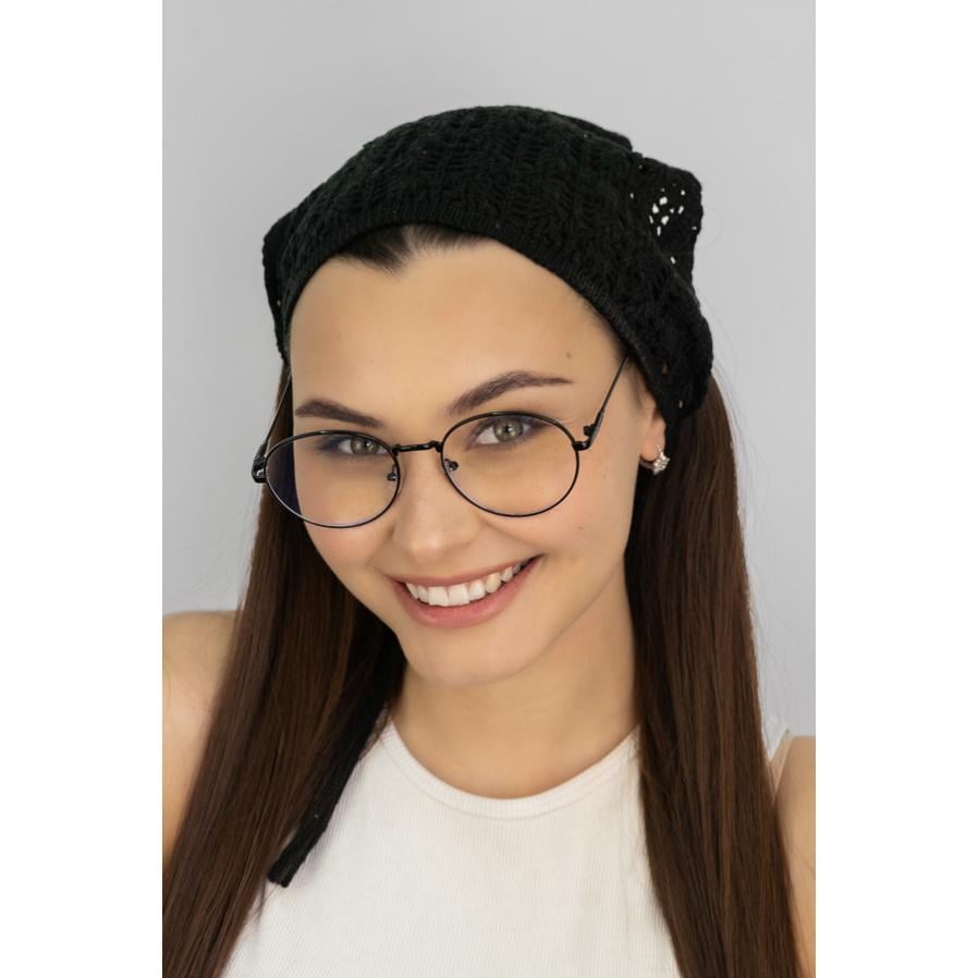 Косынка-банданна женская Braxton 1574 котоновая ажурная One Size Черный (305230)