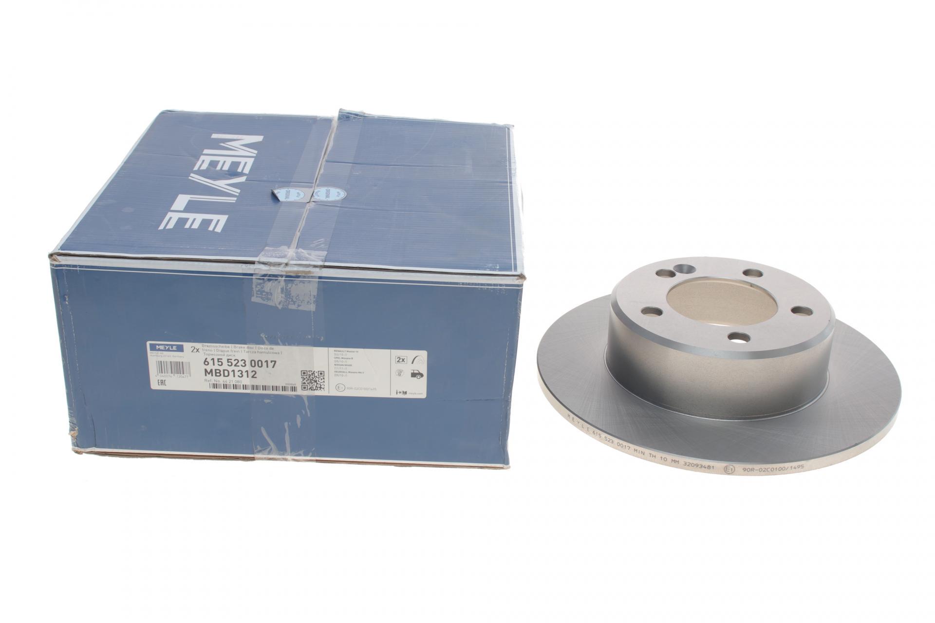 Диск тормозной задний Meyle Renault Master III 10-RWD 305x12 мм (615 523 0017 MEYLE)