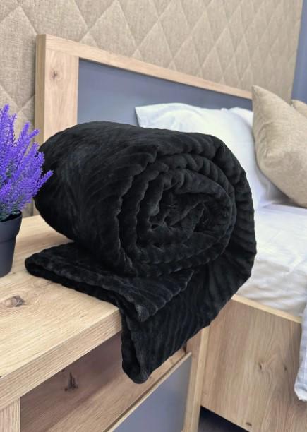 Покривало Рельєфний зигзаг 155х200 см Чорний (87-093) - фото 4