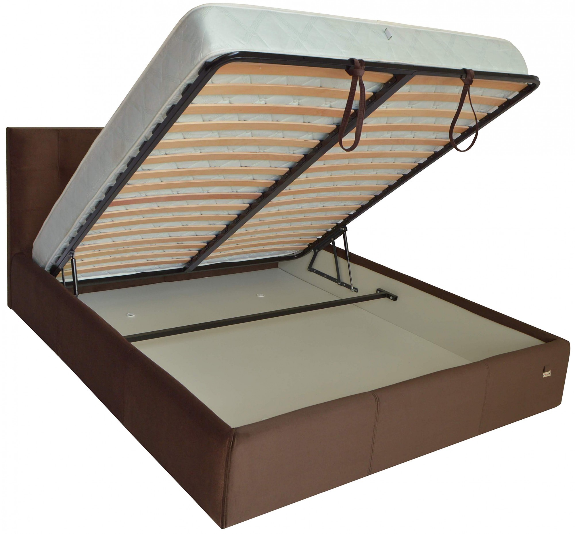 Кровать Chester New Comfort 140 х 200 см Missoni 011 С подъемным механизмом и нишей для белья Темно-коричневый - фото 4 Кровать Chester New Comfort 140 х 200 см Missoni 011 С подъемным механизмом и нишей для белья Темно-коричневый - фото 4