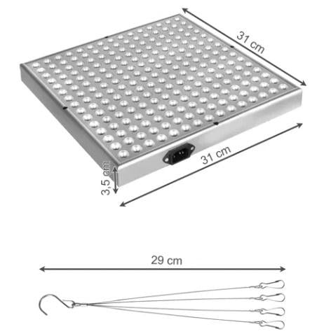 Фитолампа для выращивания растений цветов рассады подвесная светодиодная 225 LED 36 Вт - фото 2