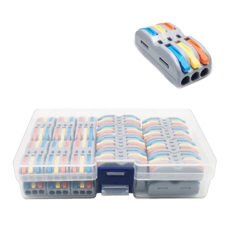 Набор клемм Tactix 0,08-4 мм2 32А 3х1-3х1 проходная одинарная 39х18х14,5 мм 28 шт. Разноцветный (CT423c-28box)