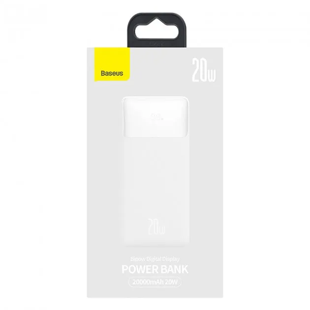Внешний аккумулятор Baseus Bipow Overseas 20W 20000 mAh White (PPBD050302/PPDML-M02) - фото 7
