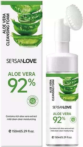 Пенка-мусс для лица Sersanlove Aloe Vera 92% со щеточкой 150 мл (18191)