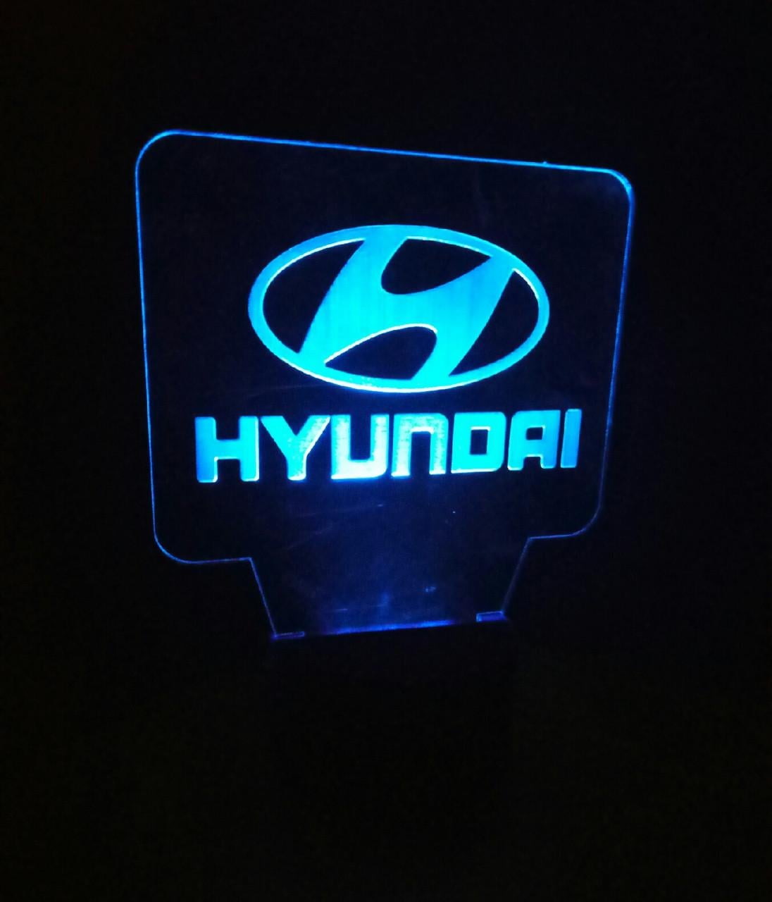 3D-ночник Hyundai несколько подсветок/на батарейках/220V (1099482058)