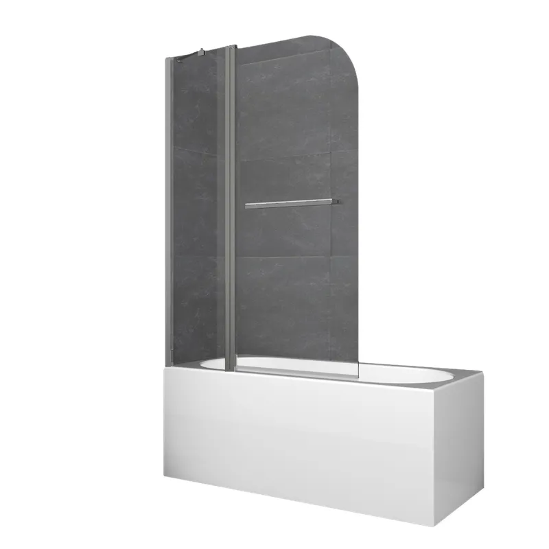 Шторки скляні на ванну KOER SR BS04-95x140-TR-07 прозоре скло 6 мм Графітовий (KR5404)