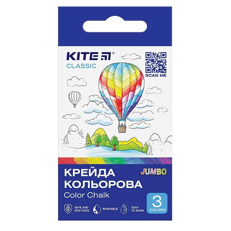 Крейда KITE Classic кольорова Jumbo 3 кольори (4063276186195 K-077 67633)