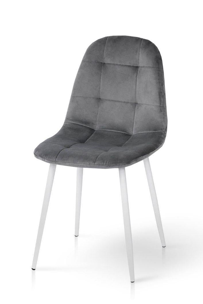 Стул для кухни Микс Мебель Квест металл/ткань велюр Белый/Серый (46501)