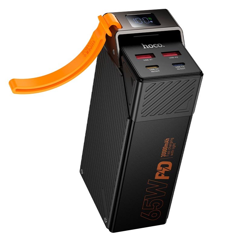 Повербанк Hoco DB100 с быстрой зарядкой 30000 mAh 65W Черный (UPN16095)