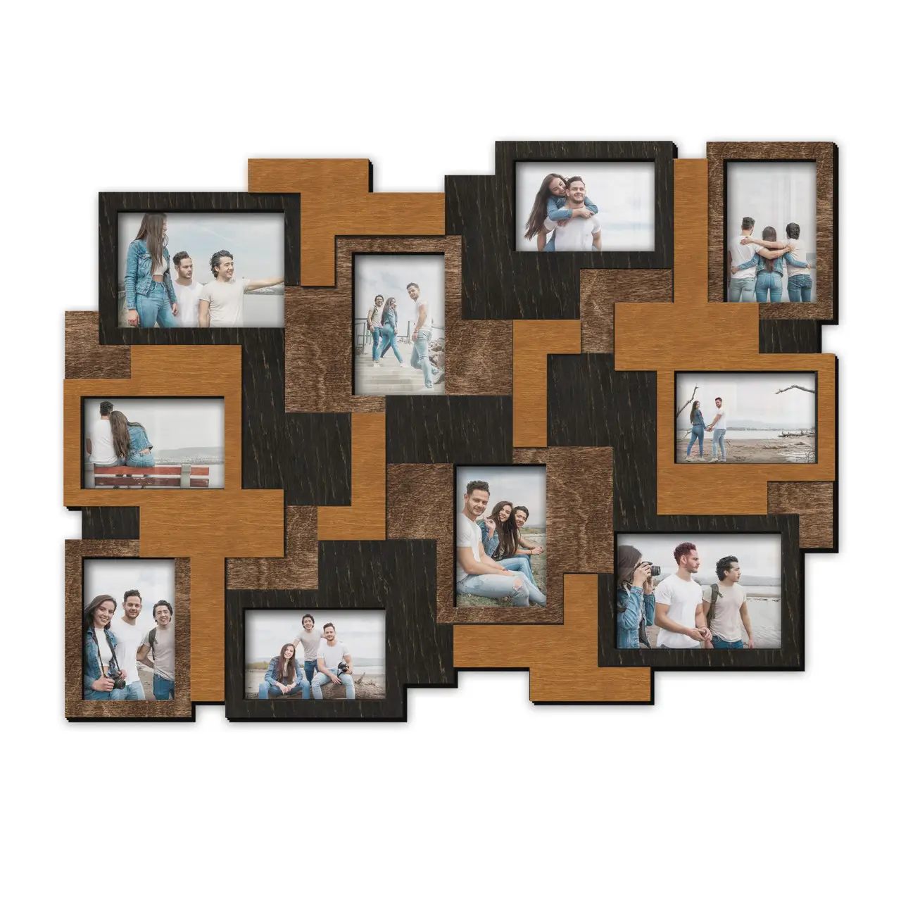 Колаж із фоторамок абстрактних на 10 фотографій Світло-коричневий (abstract_collage-2)