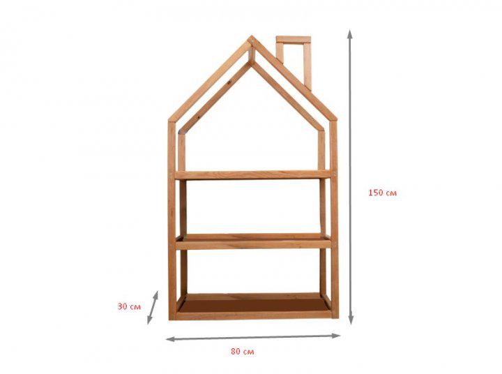 Шафа-будиночок дитяча Busy wood 80х30х150 см Натуральне дерево (HSHN5) - фото 5