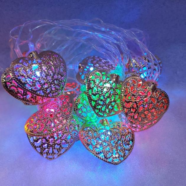 Гирлянда 20 LED Сердце 4,5 см 20 metal-M-1 С Gold (35093)