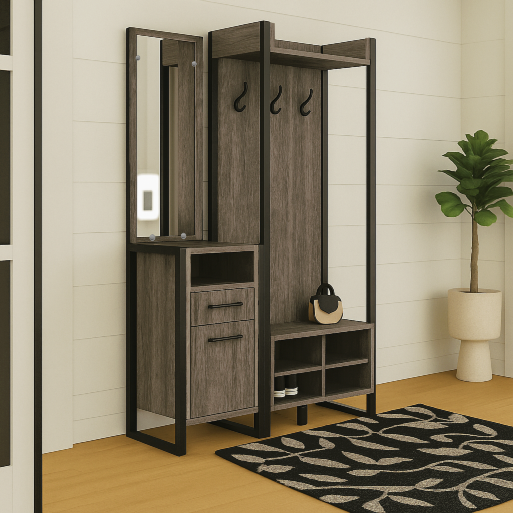 Передпокій у коридор ТОБІ ШО Бракстон ПЛ/6 з дзеркалом 1120x350x1900 мм Хортиця