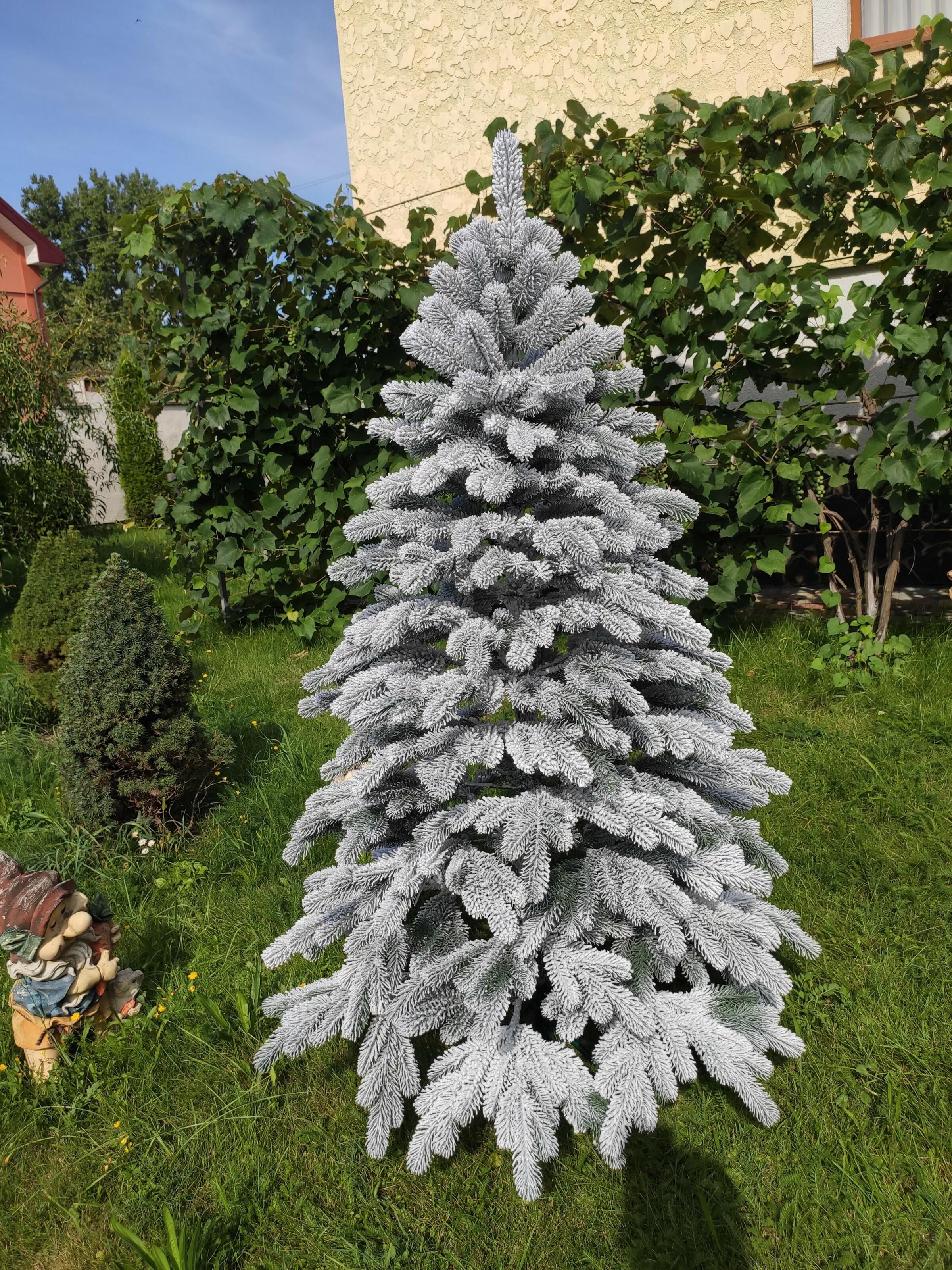 Ялинка лита елітна засніжена Хатинка з металевою розбірною підставкою 1,50 м Білий (Засн.Е-150) - фото 2 Ялинка лита елітна засніжена Хатинка з металевою розбірною підставкою 1,50 м Білий (Засн.Е-150) - фото 2