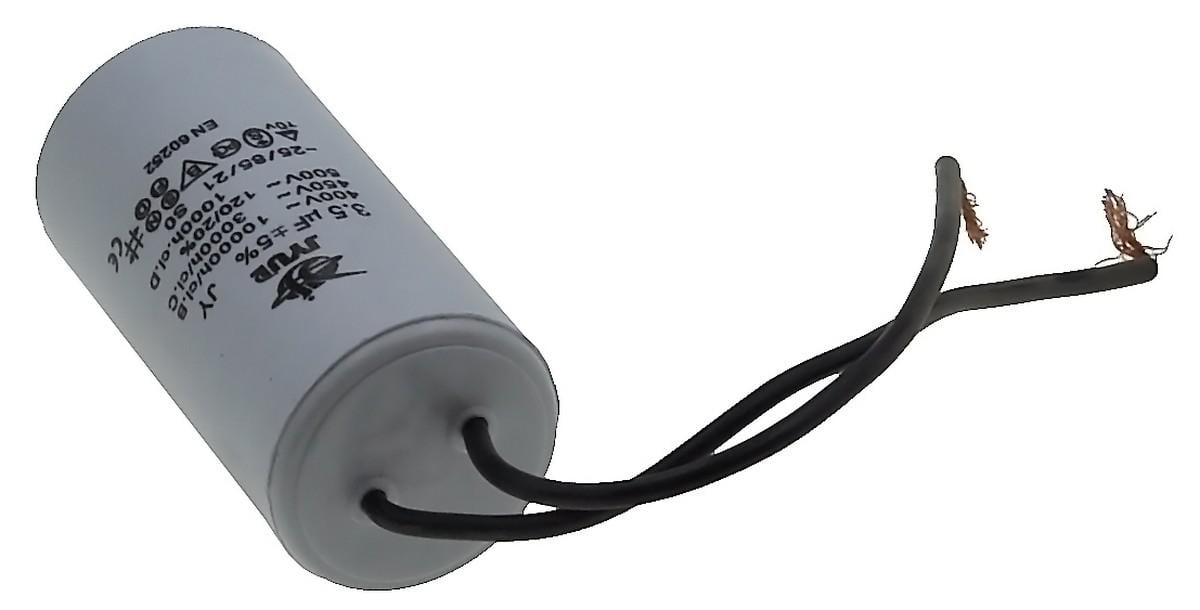 Конденсатор JYUL CBB-60L 3,5 мкф 450 VAC болт/провода 30х60 мм (кон150)