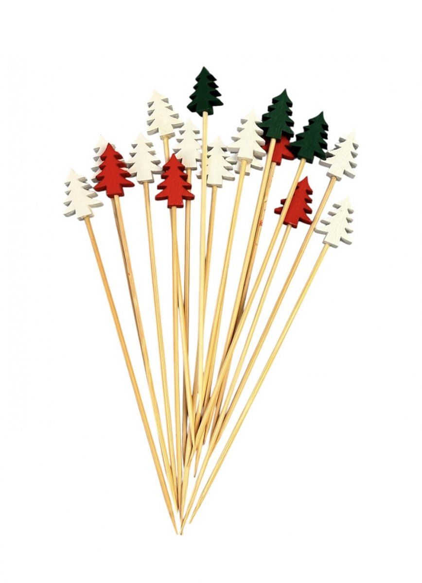Шпажка с елками Бамбуковая 120 мм 100 шт. (53244)
