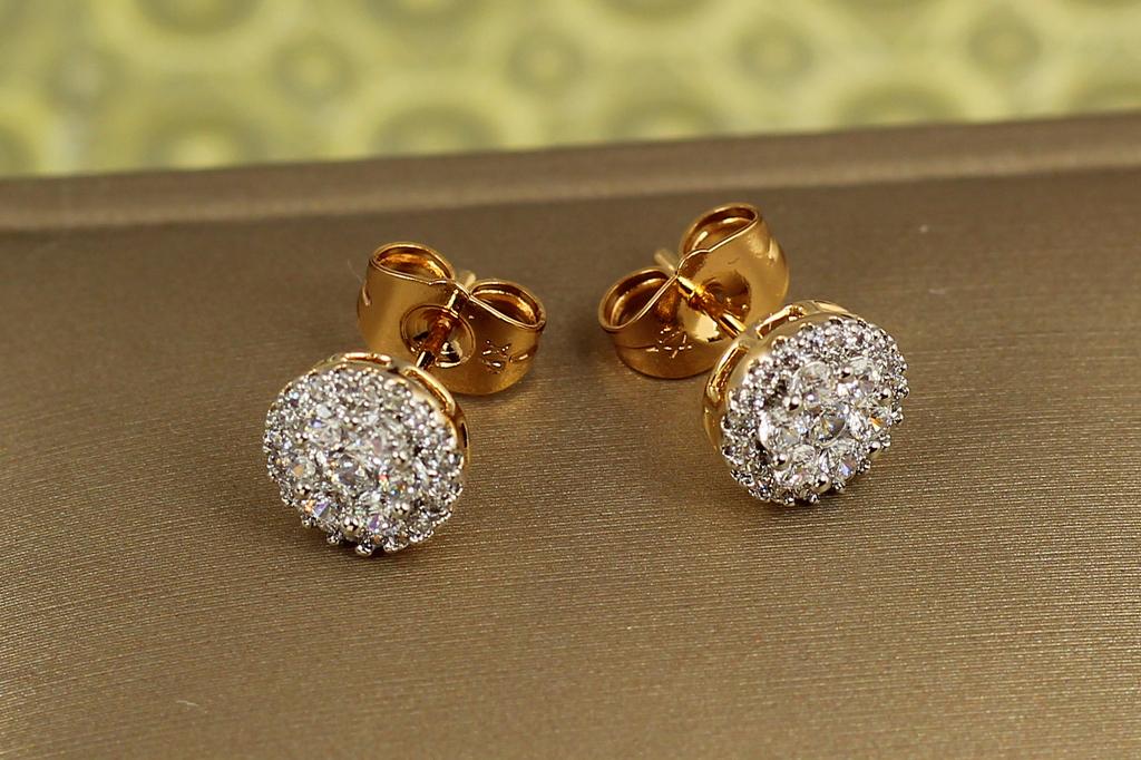 Серьги гвоздики Xuping Jewelry блестящий букет с родием 9 мм Золотой (30872070)