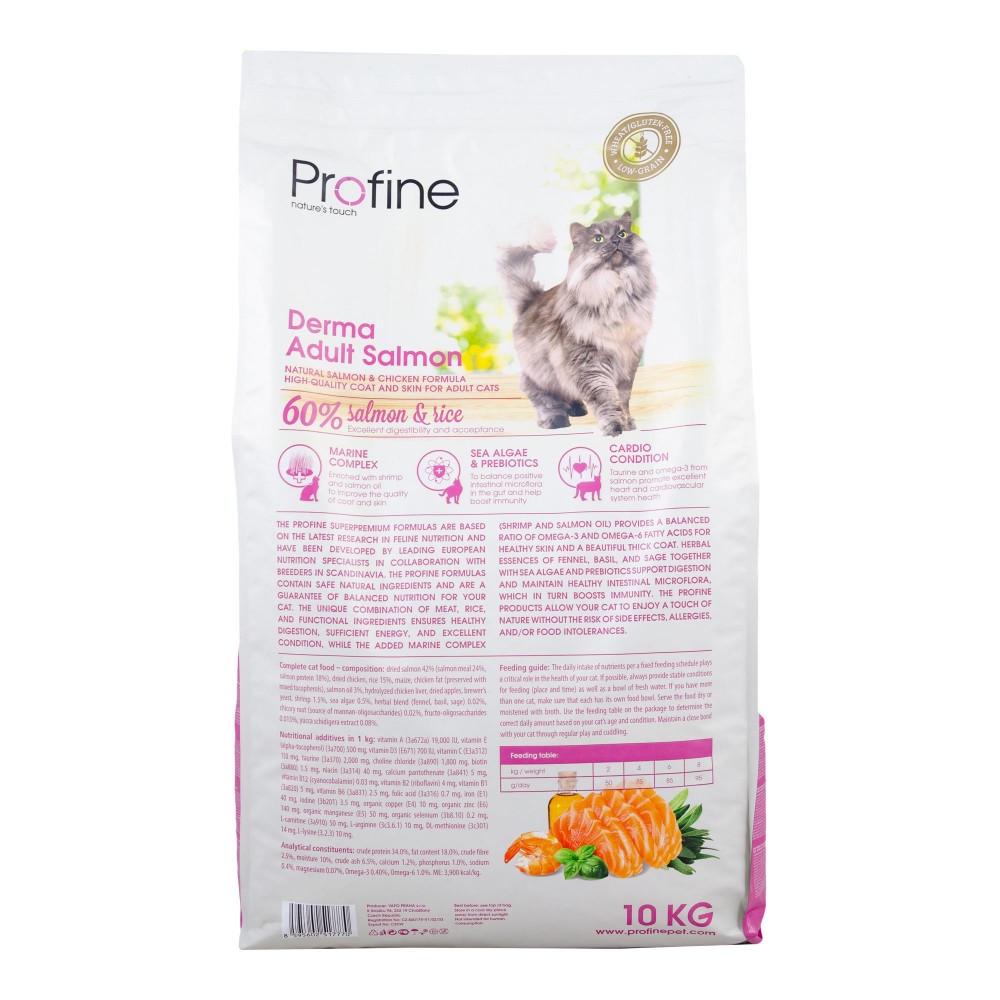 Корм сухий для кішок Profine Cat Derma з чутливою шкірою та вовною з лососем 10 кг (1789920068) - фото 3