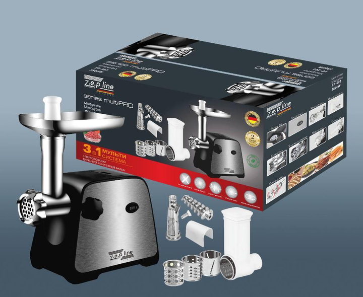 М'ясорубка 3в1 Zepline ZP-203 3800 Вт - фото 2 М'ясорубка 3в1 Zepline ZP-203 3800 Вт - фото 2