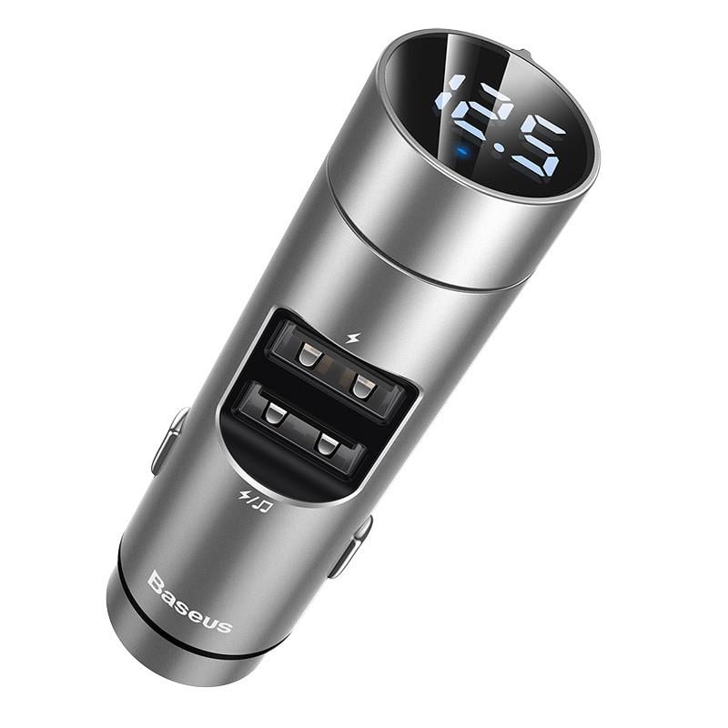 Фм модулятор BASEUS Energy Column Car Wireless MP3 charger Silver