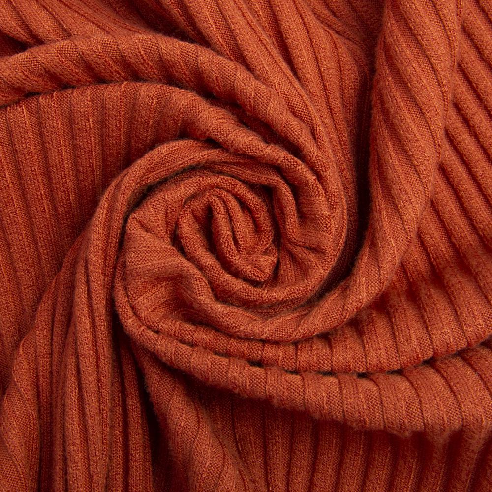 Ткань трикотаж Лара резинка Теракот (23274)