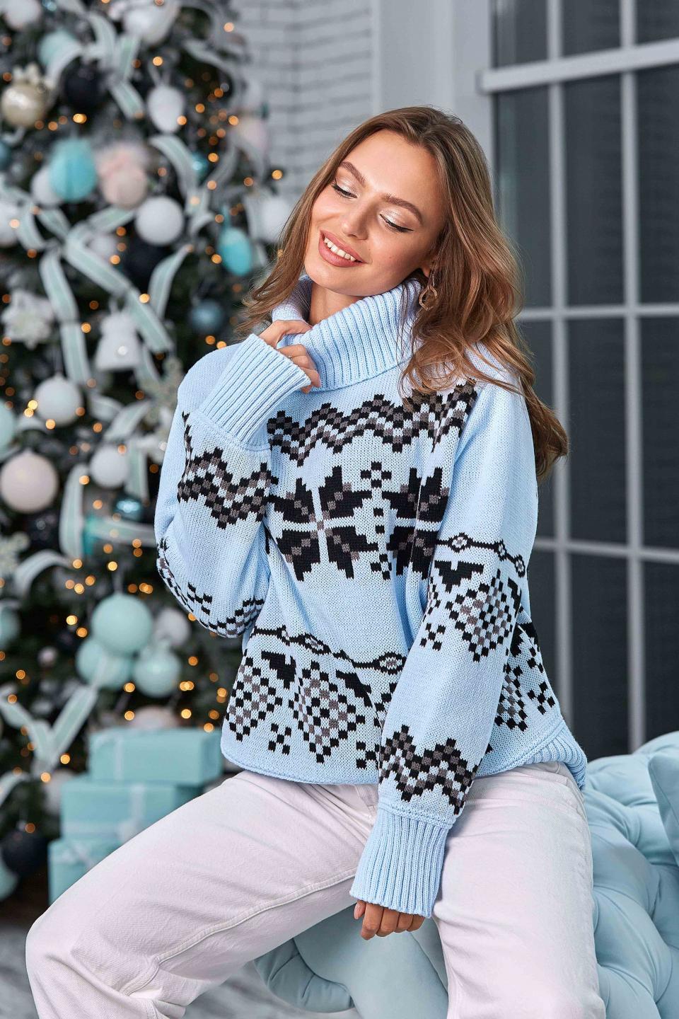 Светр під горло р. 44-52 Блакитний (БЕ02) Светр під горло р. 44-52 Блакитний (БЕ02)