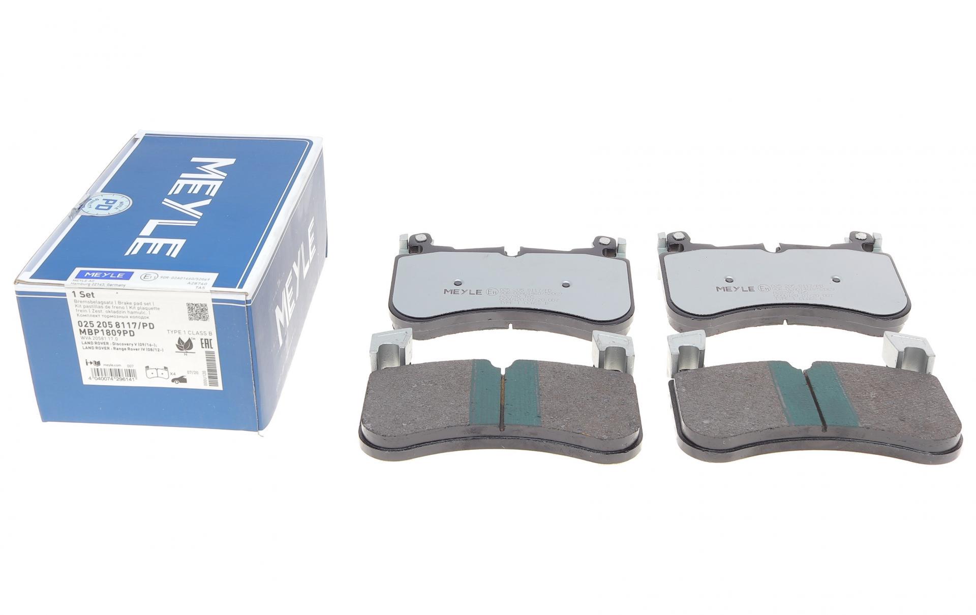 Колодки тормозные передние Meyle Land Rover Discovery 2.0-3.0 i/3.0 D 12-4x4 (025 205 8117/PD MEYLE)