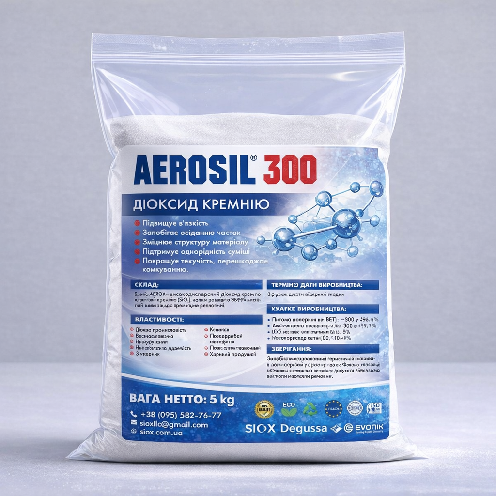 Діоксид кремнію SIOX&Evonik AEROSIL 300 5 кг (35425258)