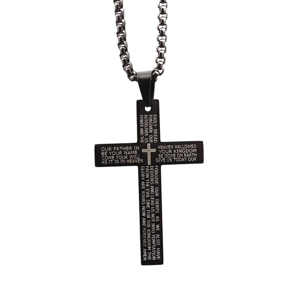 Кулон чоловічий Хрест з ланцюгом Black Cross із нержавіючої сталі Чорний (815179009)