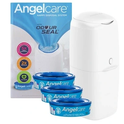 Кошик для використаних підгузників Angelcare з 3-ма вкладками Білий
