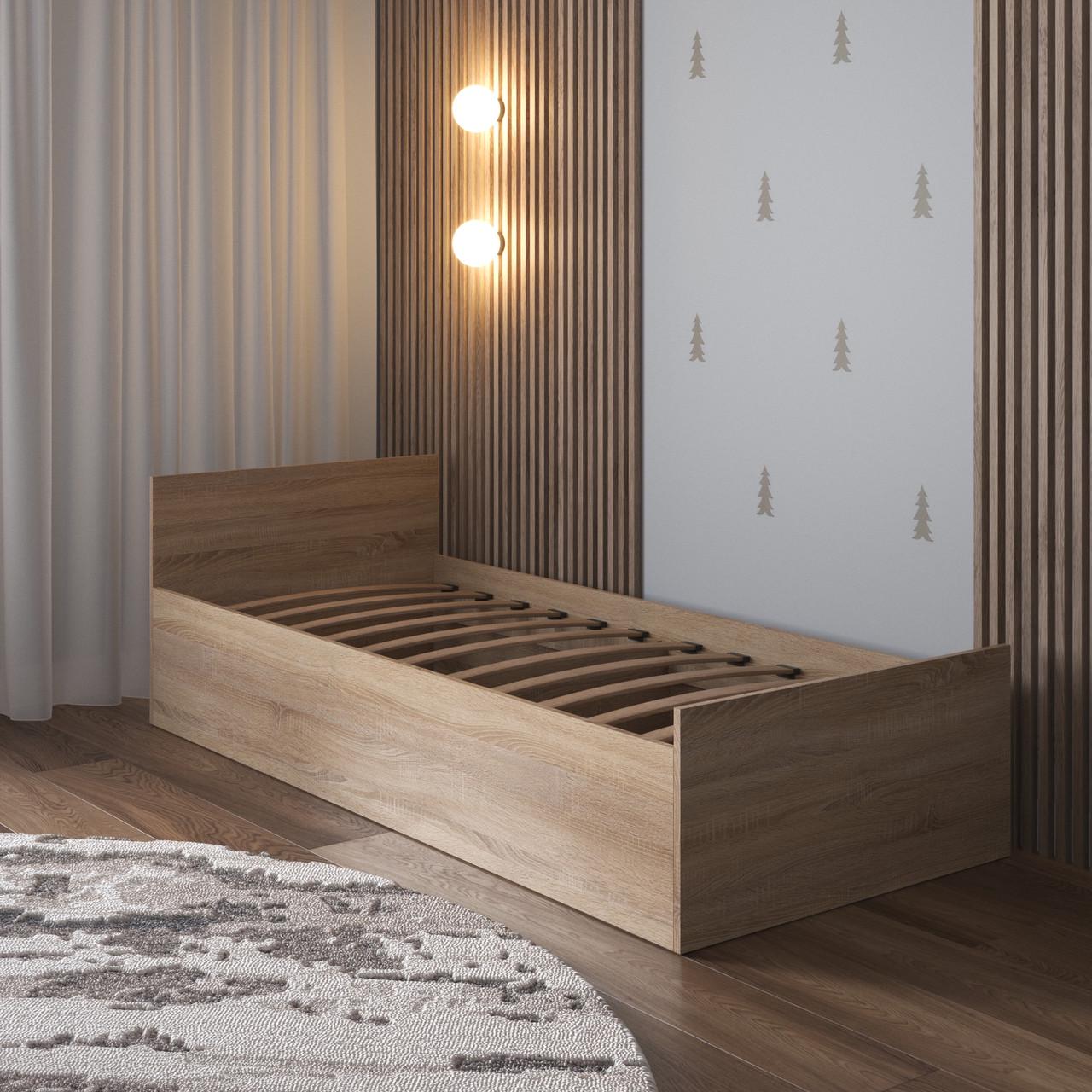 Ліжко односпальне дитяче Vays 80x190 см 194х84х60 см Дуб сонома (34060889)