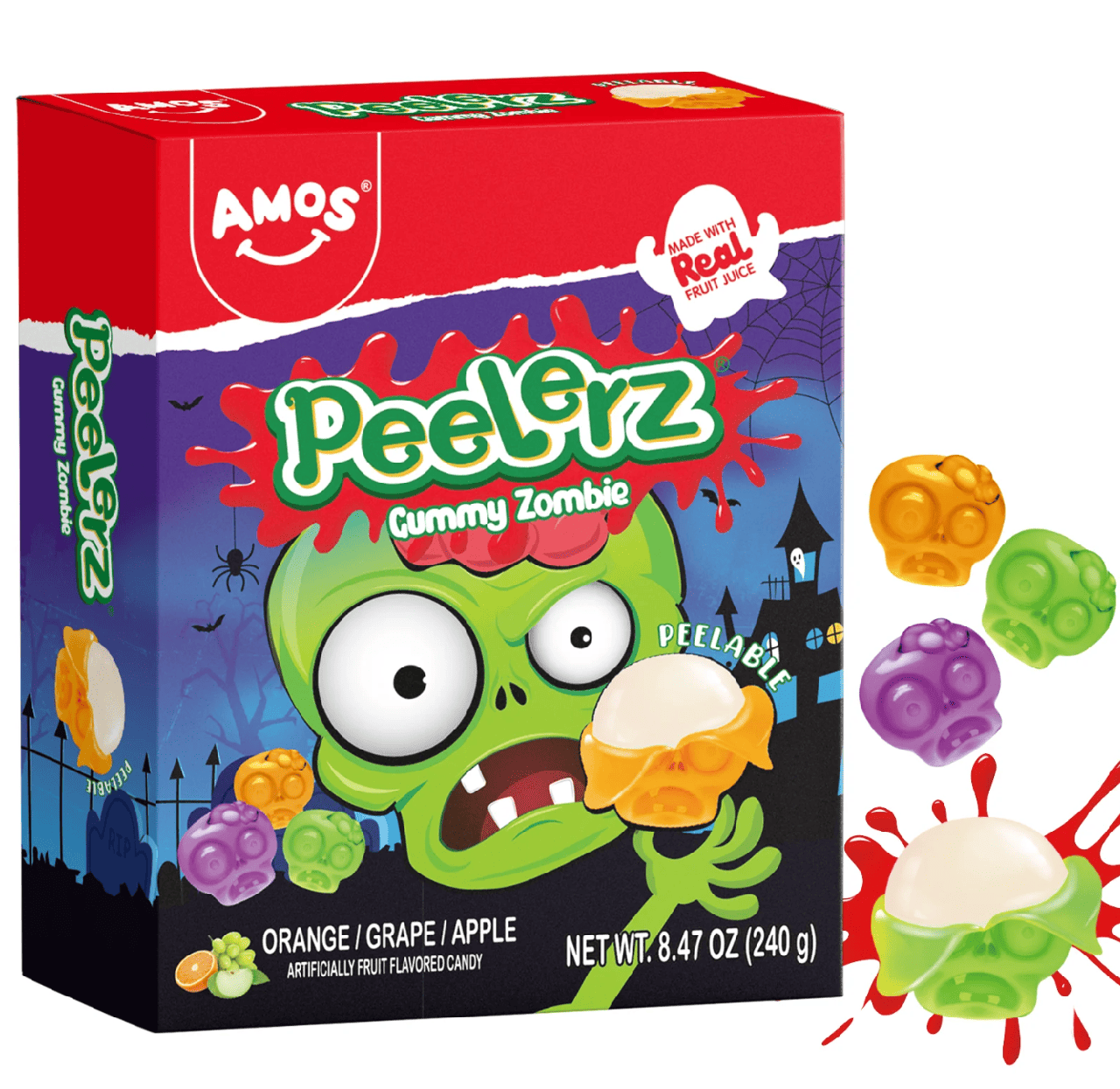 Конфеты желейные Amos Peelerz Peelable Gummy Zombie 240 г (2761863824)