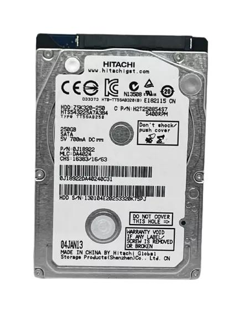 HDD для ноутбука Hitachi 2,5" SATA 250 Gb 8 Mb 5400 rpm (HTS543225A7A384)