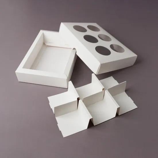 Коробка для моти с окнами на 6 шт. 60x60x40 см Белый (13274)