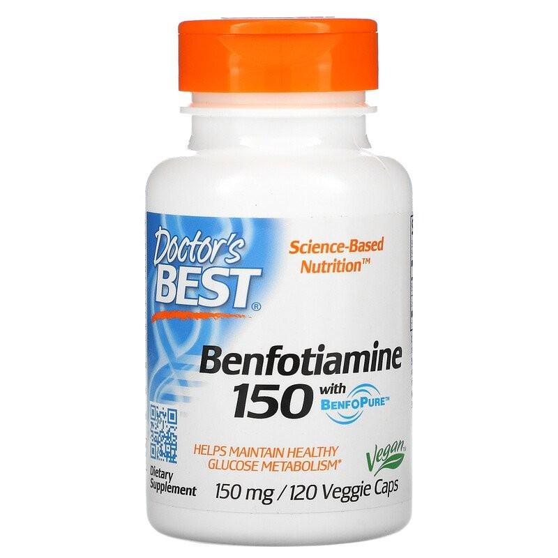 Натуральна добавка Doctor's Best Benfotiamine 150 with BenfoPure 120 капсул