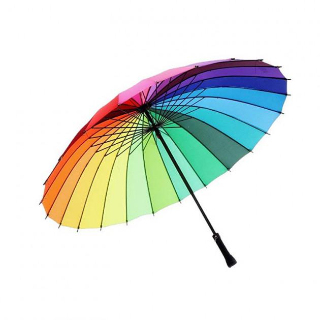 Парасолька-тростина SUNROZ Rainbow Umbrella Радуга 24 спиці 110 см (SUN2704)