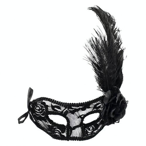 Маска Бальная с пером SETA Decor 19-843BLK