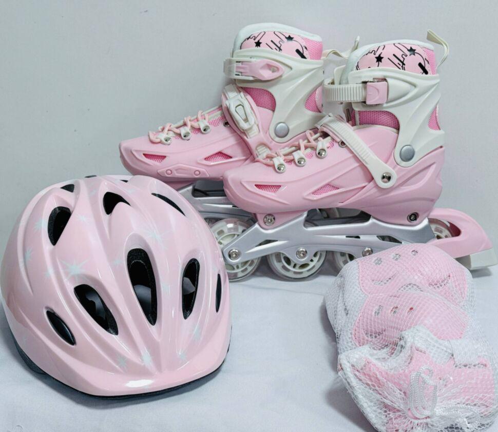 Набір роликових ковзанів Maraton 2in1 Vega з шоломом та захистом р. 31-34 S Рожевий (29907717)