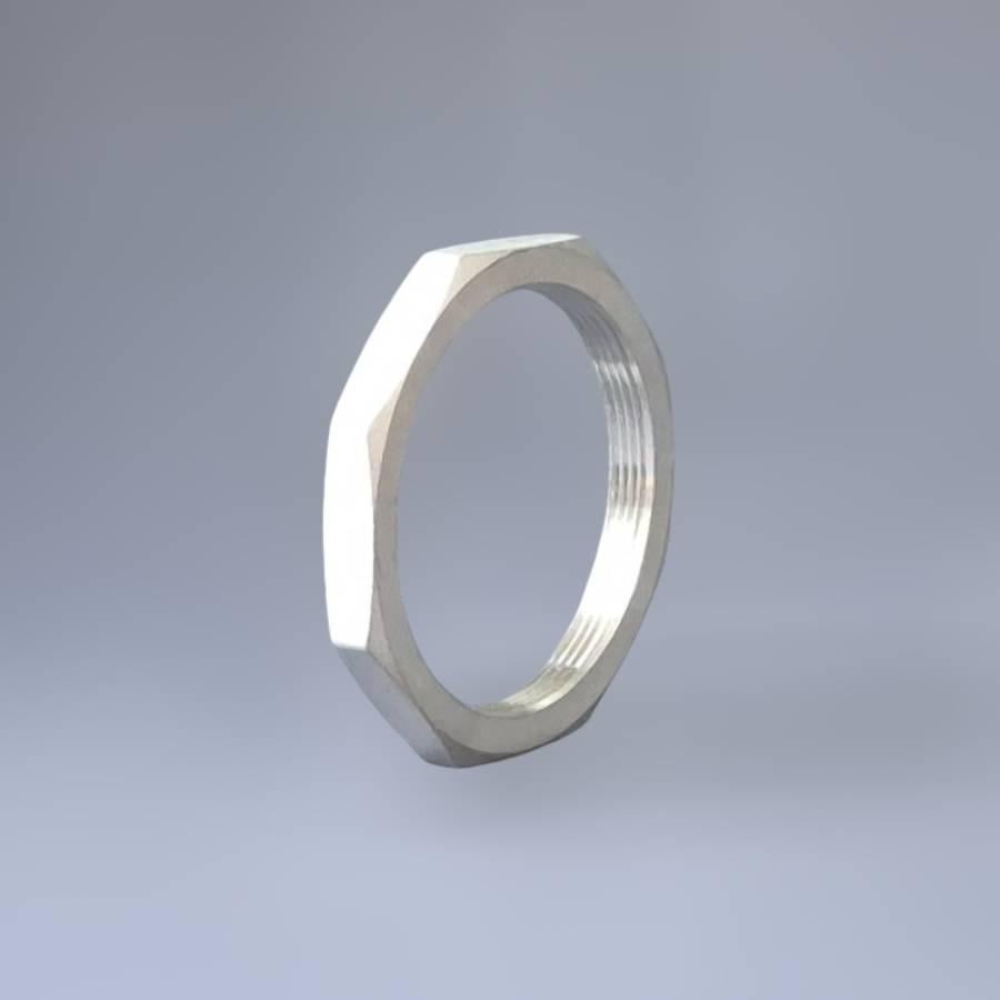 Контргайка нержавеющая резьбовая Ду80 3" восьмигранная н/ж сталь AISI304 DIN 431 BSPP Class 150 - фото 6