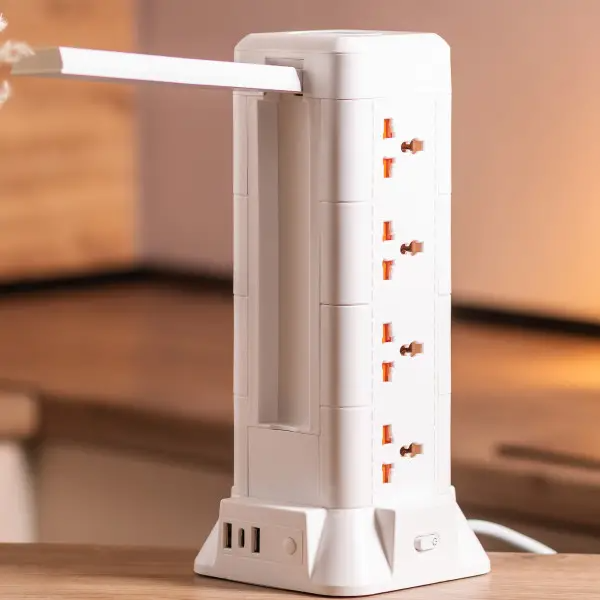 Фильтр-удлинитель сетевой TOWER 12 розеток LED-лампа 3USB+1PD 2,8 м Белый (HP-5-9MF) - фото 8