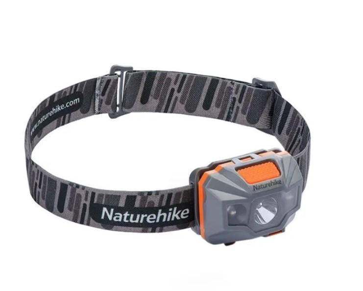 Фонарик налобный NatureHike Headlamp USB водонепроницаемый со встроенным аккумулятором 1200 mAh Серый (AWN-00307)